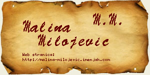 Malina Milojević vizit kartica